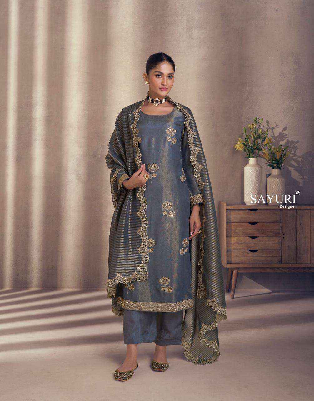 Sayuri Designer Naaz Readymade Simmer Silk Suit Wholesale Price ( 4 Pcs Catalog )