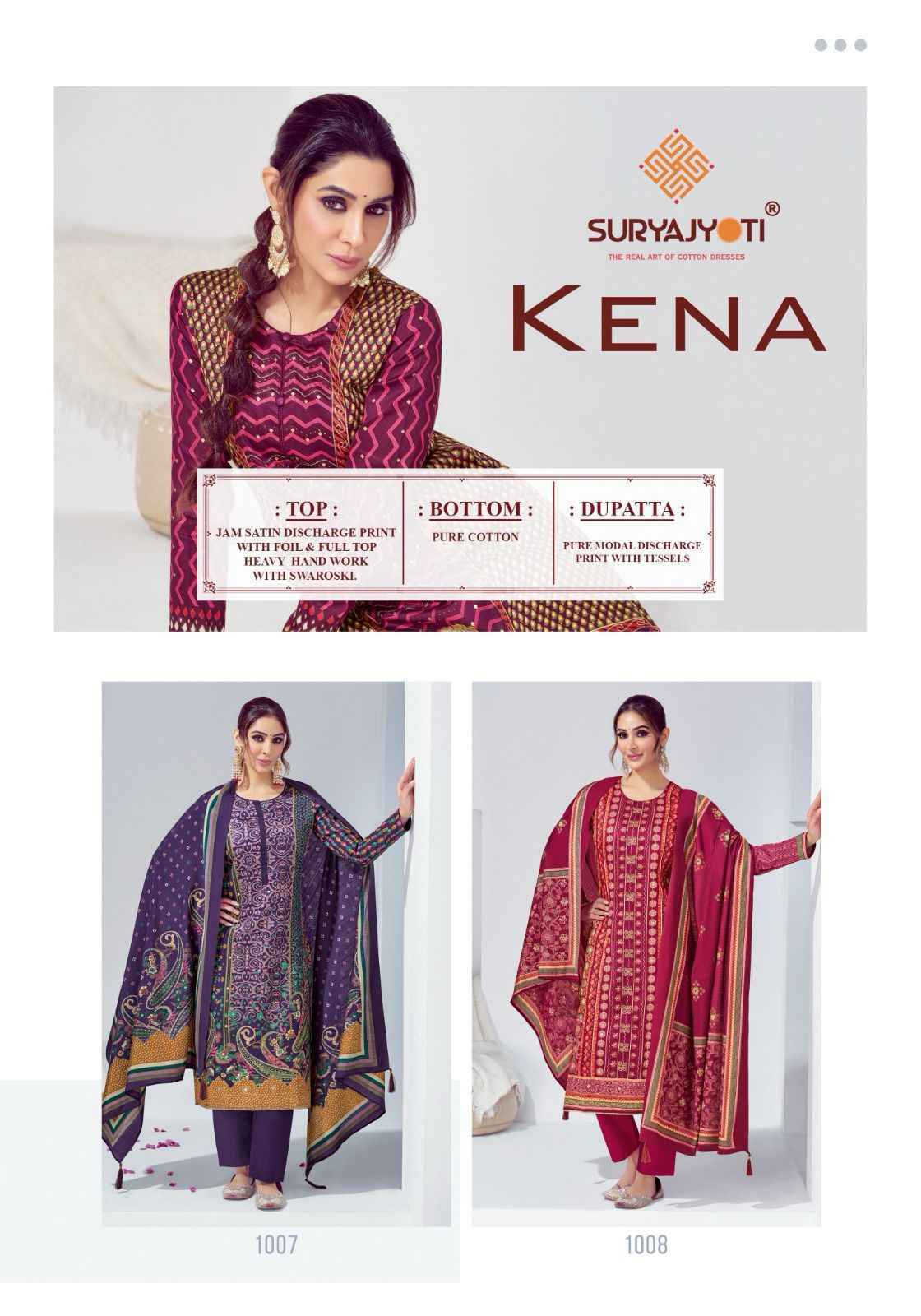 Suryajyoti Kena Vol 1 Jam Satin Dress Material Wholesale Price ( 8 Pcs Catalog )