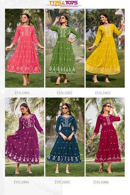 Tips & Tops Lakhnavi Vol 3 Rayon Gown Set Wholesale Price ( 6 Pcs Catalog )