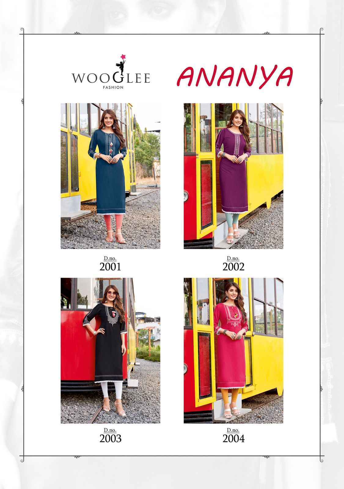 Wooglee Ananya Rayon Kurti Wholesale Price ( 4 Pcs Catalog )