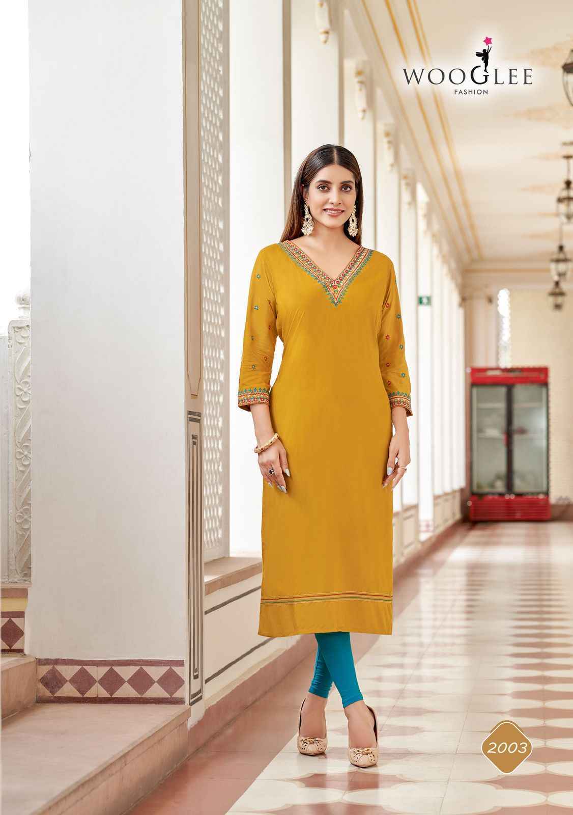 Wooglee Veera Rayon Kurti Set Wholesale Price ( 4 Pcs Catalog )