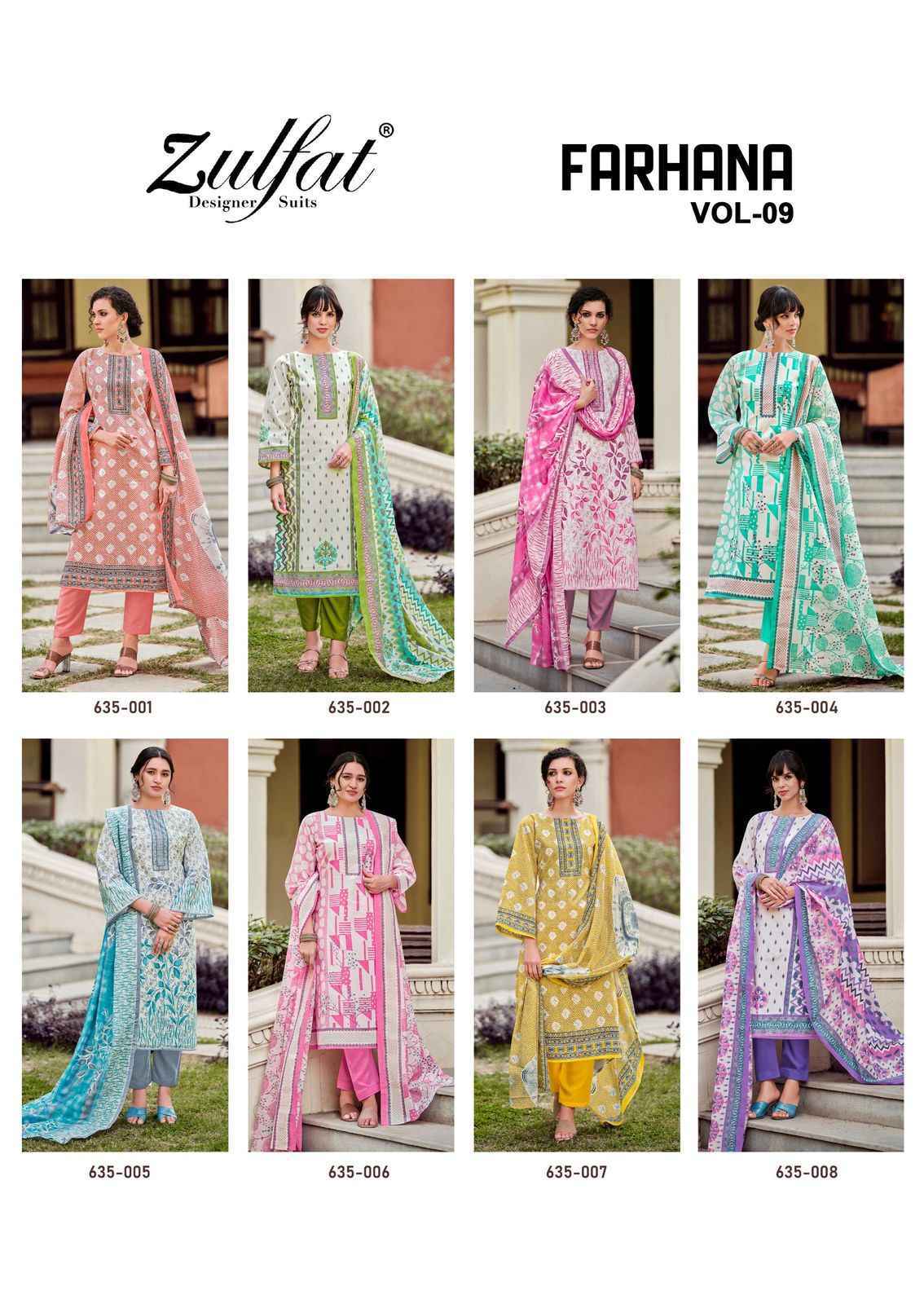 Zulfat Farhana Vol 9 Cotton Dress Material Wholesale Price ( 8 Pcs Catalog )