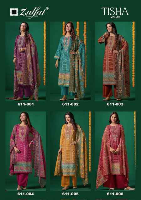 Zulfat Tisha Vol 2 Viscouse Shimmer Dress Material Wholesale Price ( 6 Pcs Catalog )