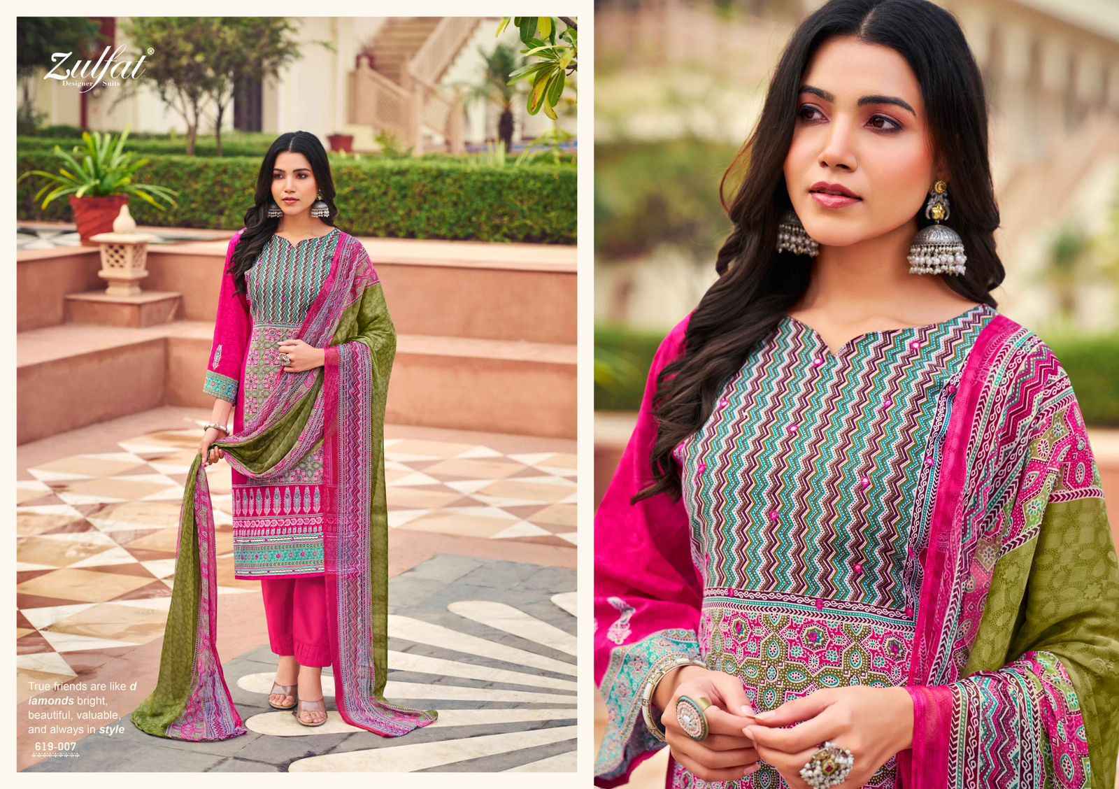 Zulfat Zeeshan Cotton Dress Material Wholesale Price ( 8 Pcs Catalog )