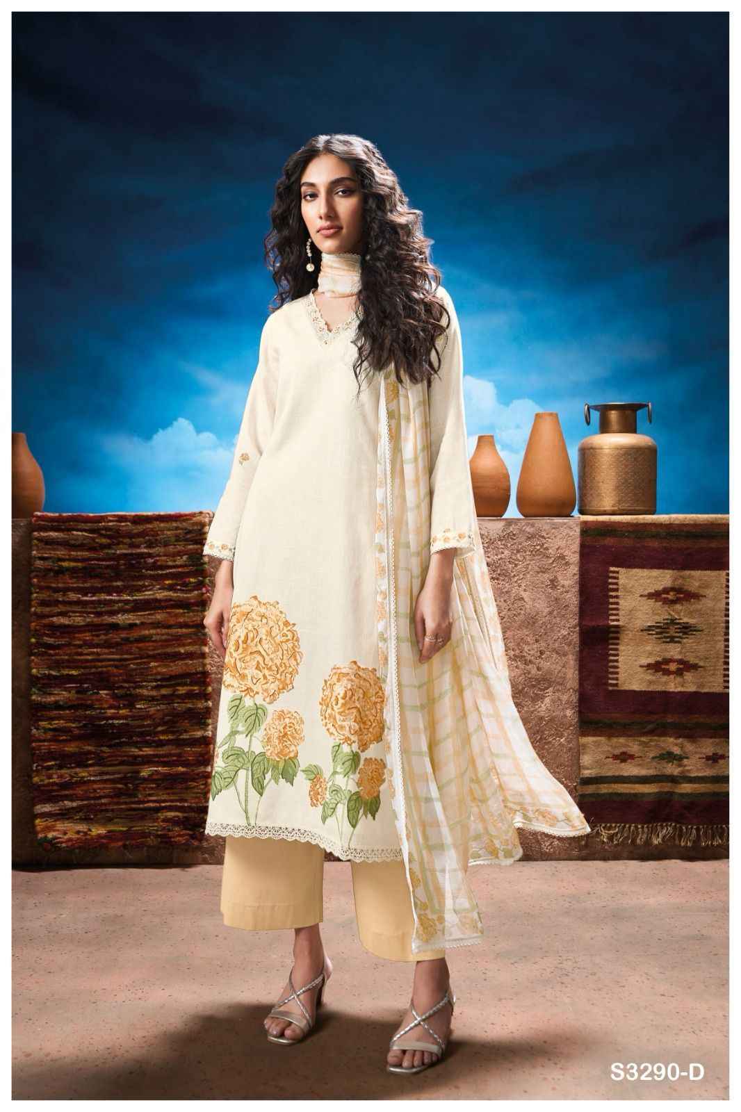 Ganga Lakita 3290 Premium Cotton Dress Material Wholesale Price ( 4 Pcs Catalog )