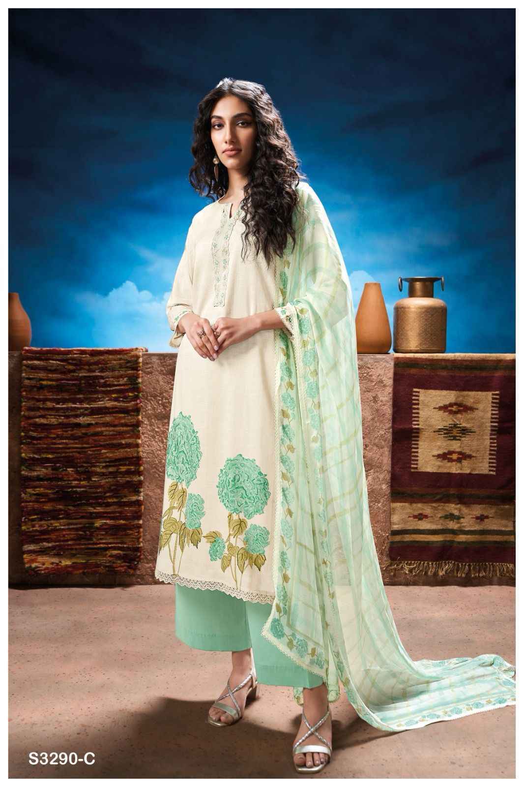 Ganga Lakita 3290 Premium Cotton Dress Material Wholesale Price ( 4 Pcs Catalog )