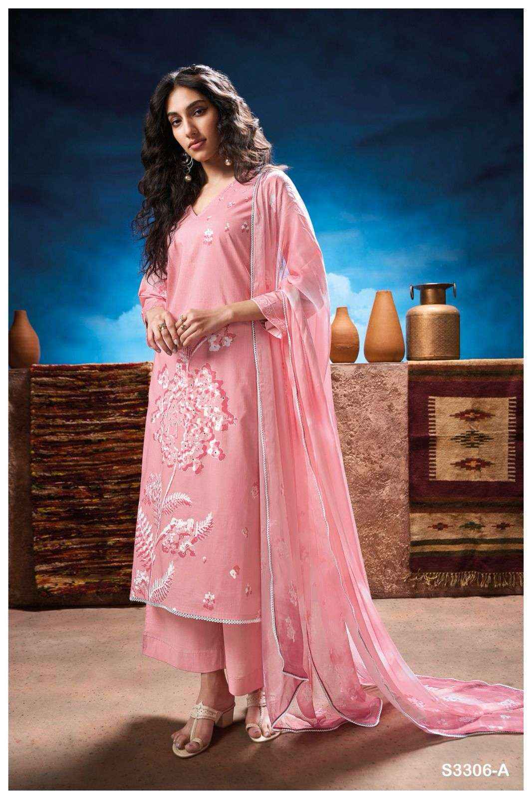 Ganga Natalia 3306 Cotton Dress Material Wholesale Price ( 4 Pcs Catalog )