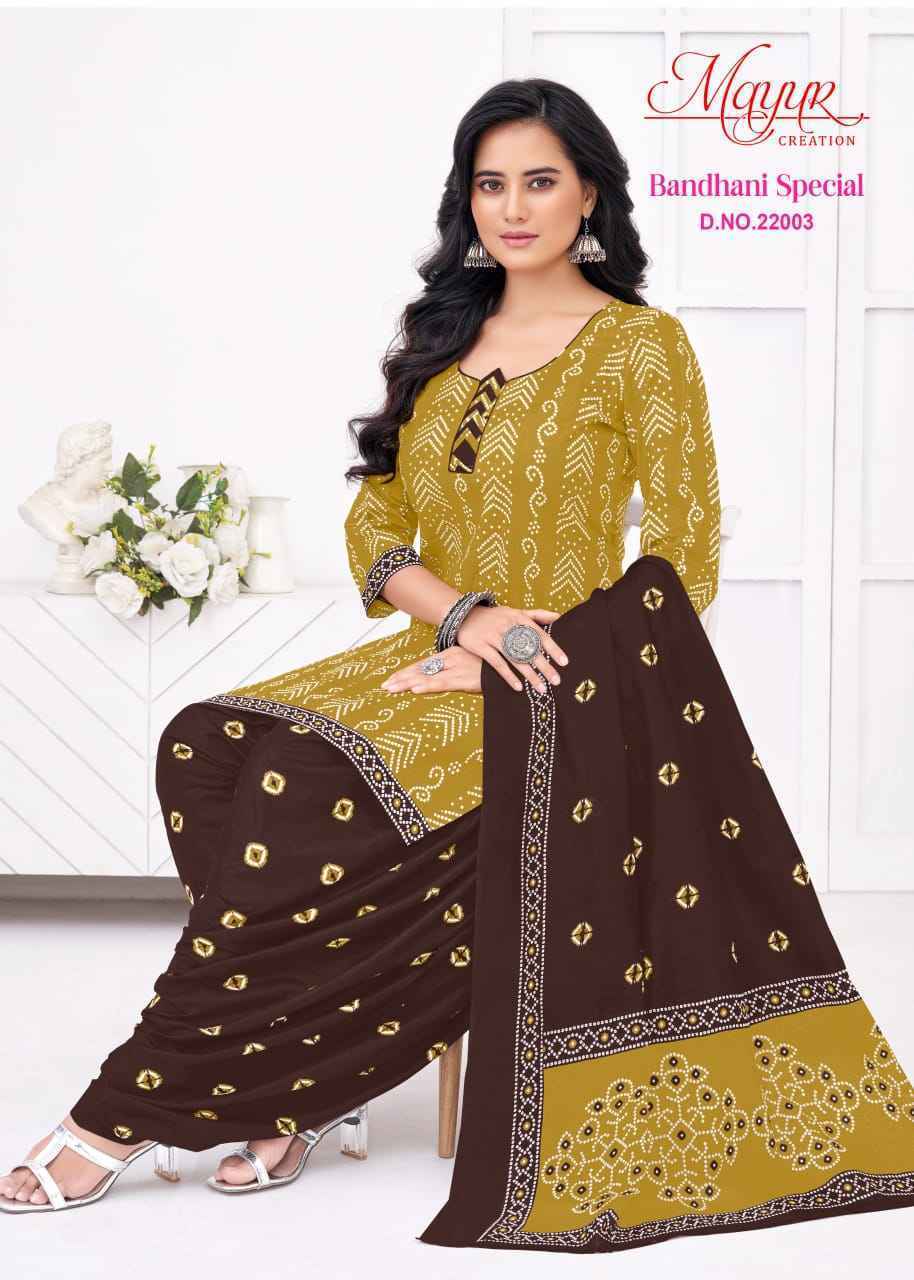 Mayur Creation Bandhani Special Vol 22 Cotton Dress Material Wholesale Price ( 10 Pcs Catalog )