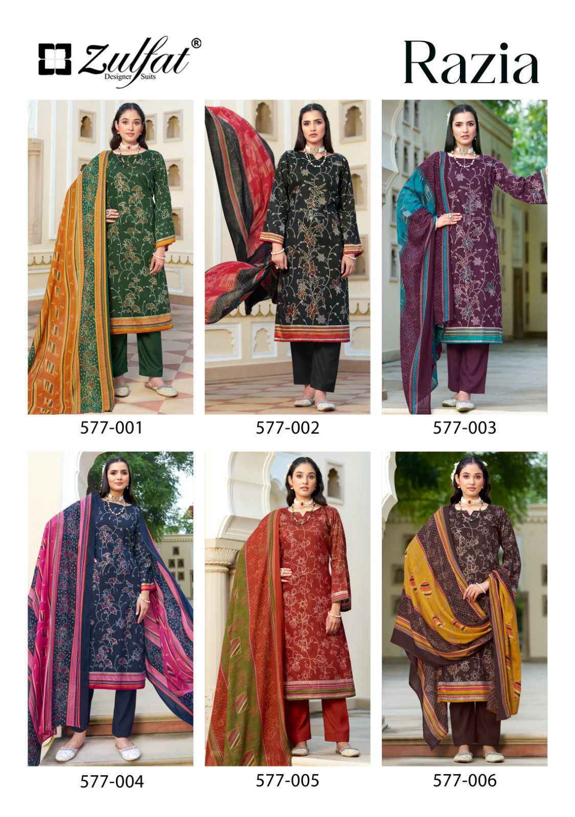 Zulfat Razia Jam Cotton Dress Material Wholesale Price ( 6 Pcs Catalog )